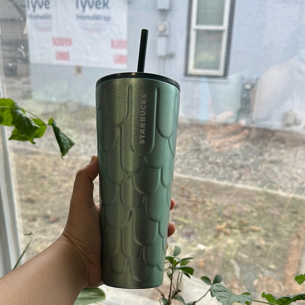 48-Starbucks Green Textured Tumbler with Accents